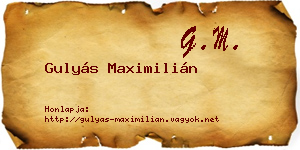 Gulyás Maximilián névjegykártya
